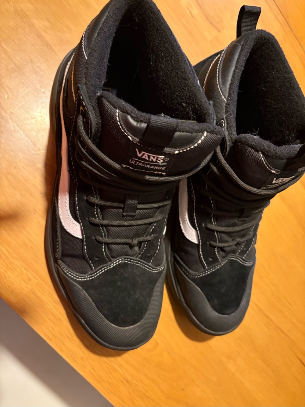 Vans Black High-Top Sneakers with White Side Stripe - Picture 3 of 8